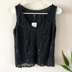 Banana Republic | Silk Sequined Tank Top w/ Tie S